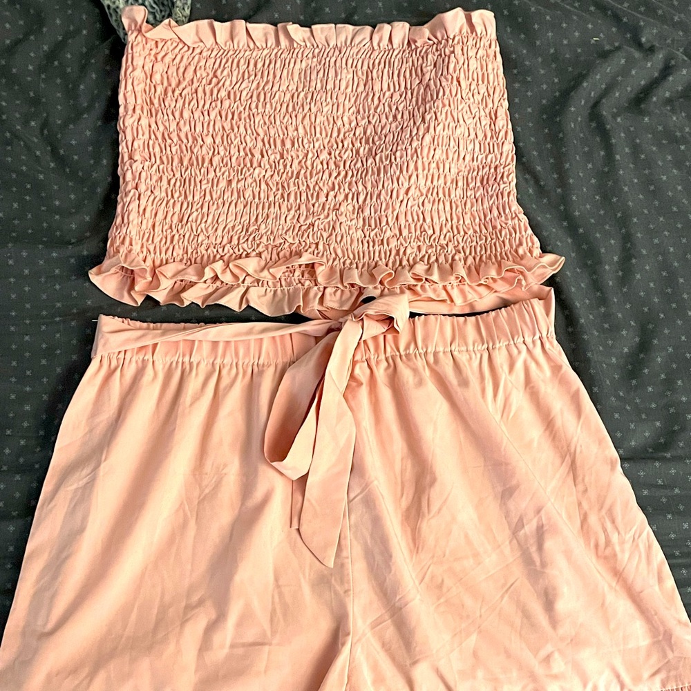 Pink short set
